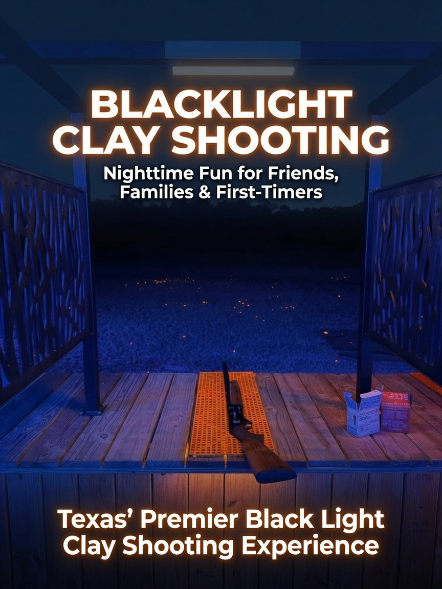 100 Clays Blacklight Shooting Experience - Ammo and guns provided