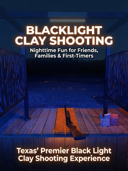 100 Clays Blacklight Shooting Experience - Ammo and guns provided